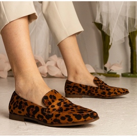 Mocas clássicos femininos de pantera marrom 1