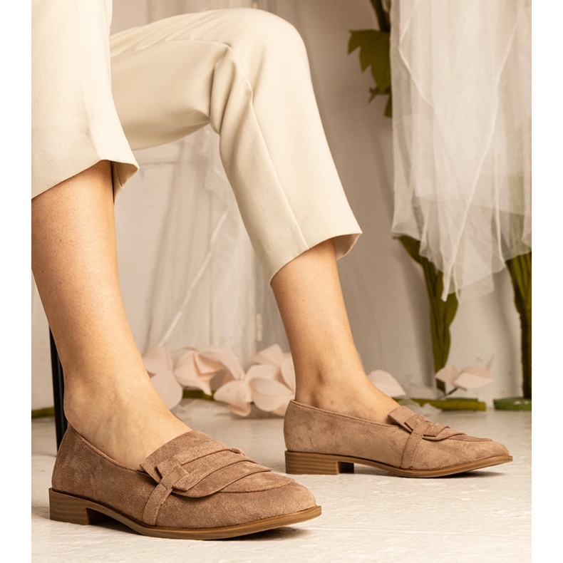 Mocas clássicos de mulheres marrons de Ekozamszu marrom 1