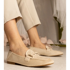 Mocassins Bege Women's Openwork com um ornamento 1