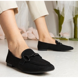Mocassins Black Women's Openwork com um ornamento preto 1