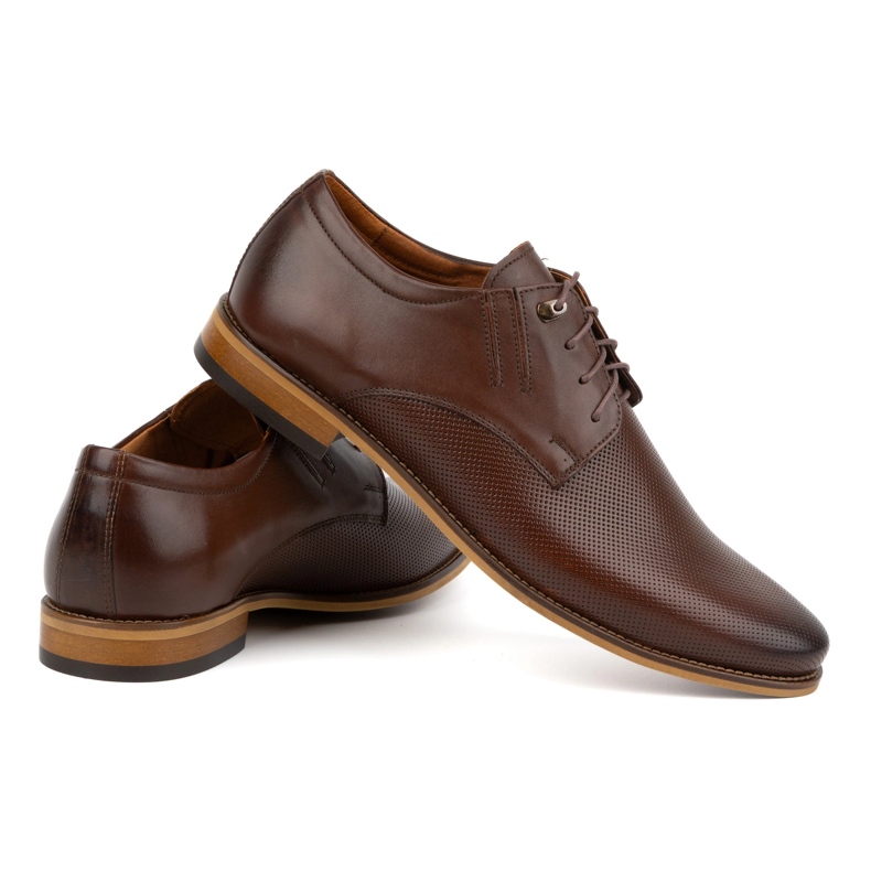 Olivier Sapatos de couro elegantes masculinos 483 em uma cor marrom escura 4