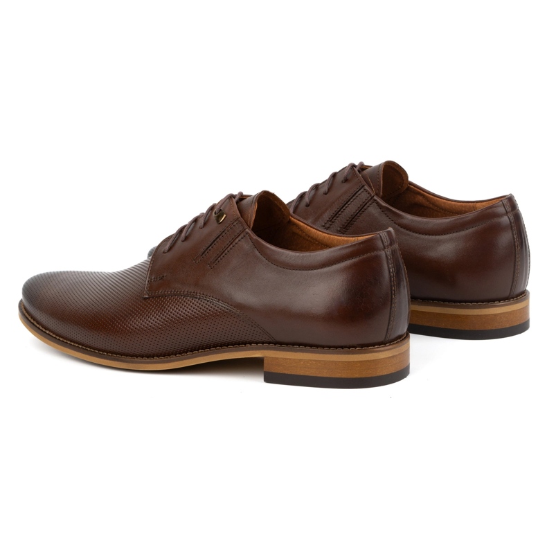 Olivier Sapatos de couro elegantes masculinos 483 em uma cor marrom escura castanho 6