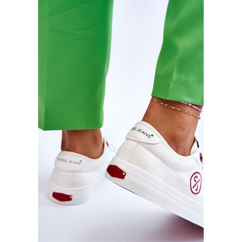 Cross Jeans Tênis feminino de tecido jeans cruzado LL2R4043 branco 5