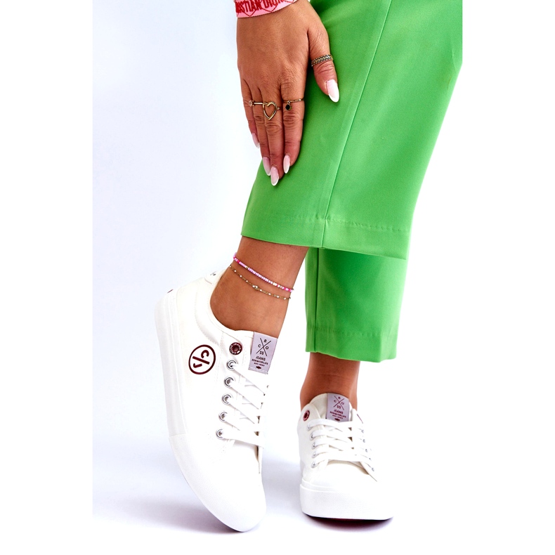 Cross Jeans Tênis feminino de tecido jeans cruzado LL2R4043 branco 3