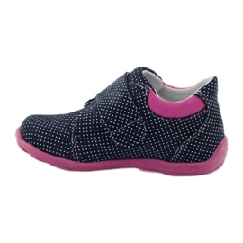 Sapatos de menina com bolinhas Ren But 1476 azul marinho rosa azul branco 2