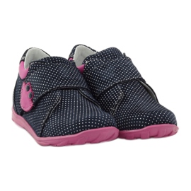 Sapatos de menina com bolinhas Ren But 1476 azul marinho rosa azul branco 4