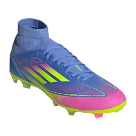 Adidas F50 League FG/MG Mid Ji0436 Sapatos de futebol azul 1