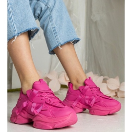 Tênis esportivos enormes femininos rosa 1