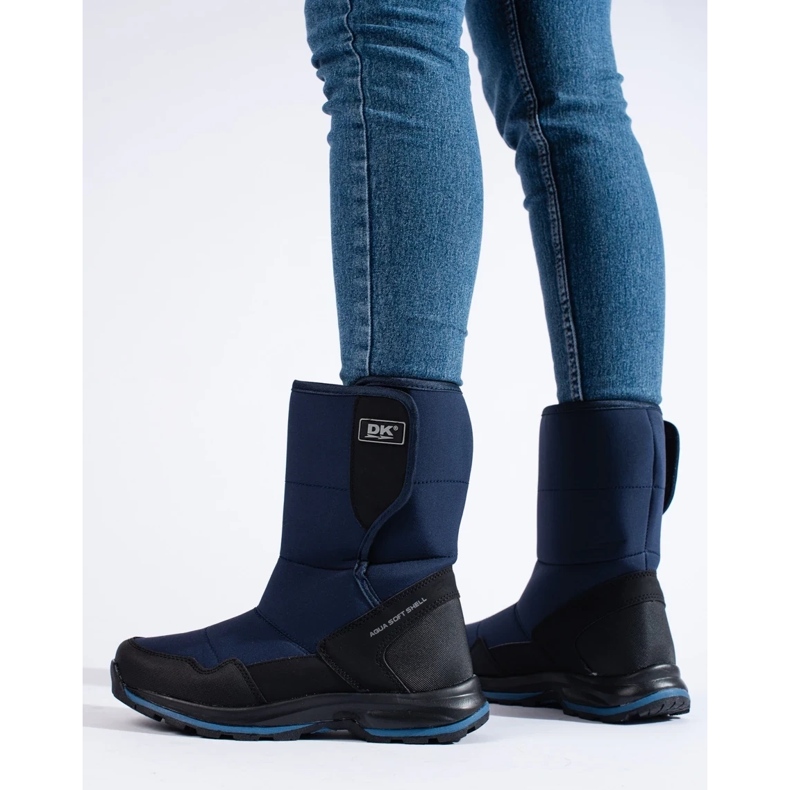 Botas de neve de mulher com velcro DK azul 1