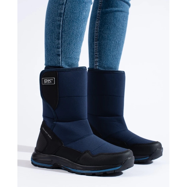 Botas de neve de mulher com velcro DK azul 2