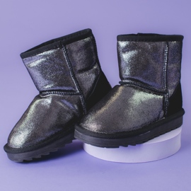 Botas de neve de menina prateadas cinza 1