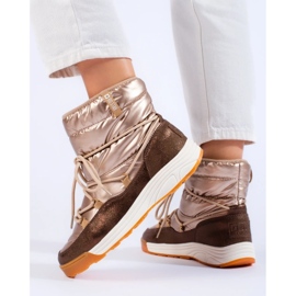 Botas de neve curtas douradas Big Star KK274276 marrom 2