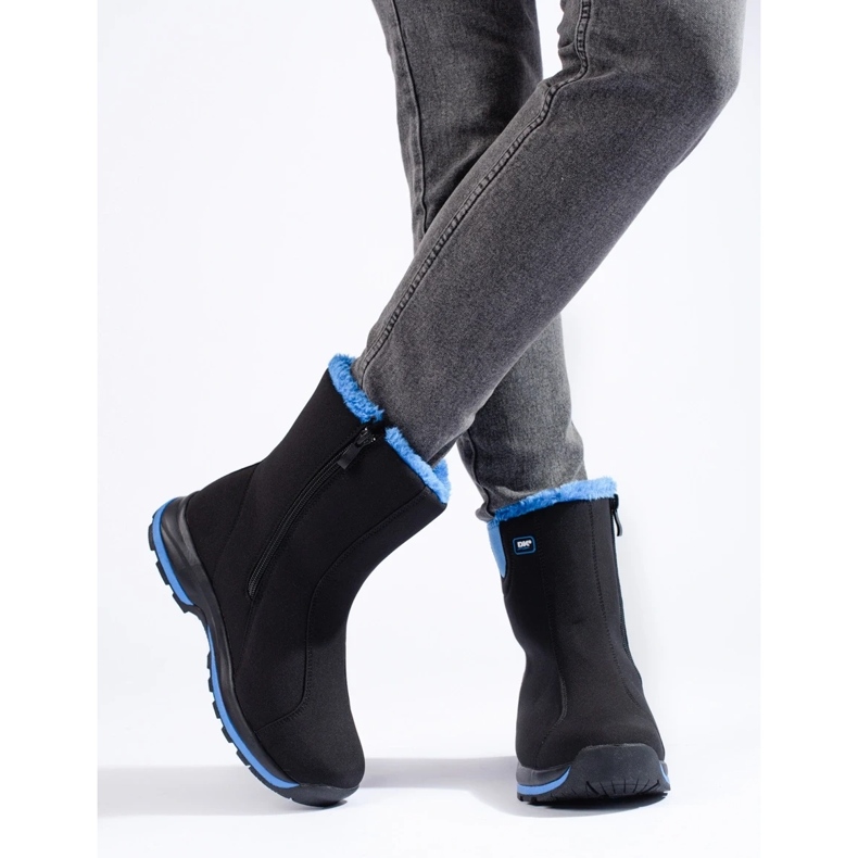 Botas altas de trekking de mulher DK, com isolamento em pele preto 2
