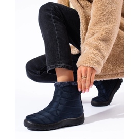W. Potocki Botas de neve femininas azul marinho acima do tornozelo da Potocki 1