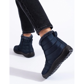 W. Potocki Botas de neve femininas azul marinho acima do tornozelo da Potocki 2