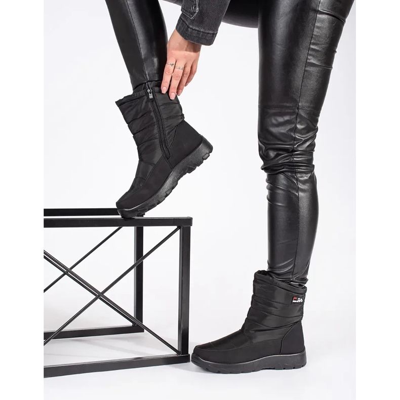 Botas de neve leves pretas femininas preto 1