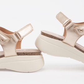 Goodin Sandálias de ouro femininas confortáveis dourado 1