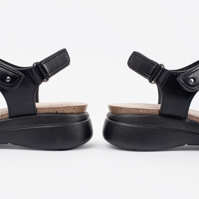 Goodin Sandálias pretas femininas confortáveis preto 1