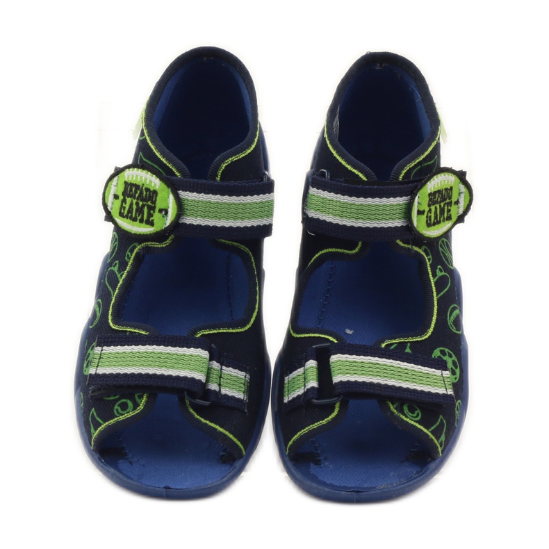 Befado calçado infantil sandálias chinelos 250p070 azul marinho verde 4