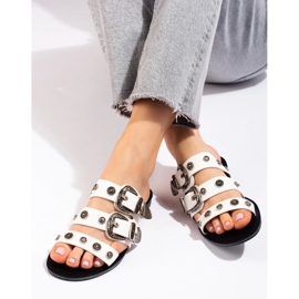 Seastar Chinelos elegantes com fivelas branco 1