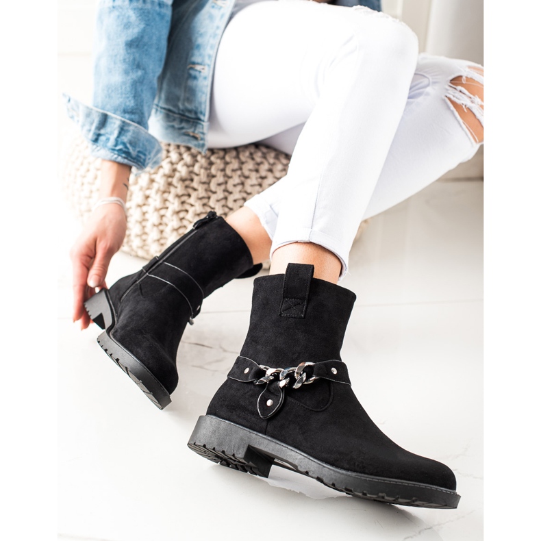 Trabalhadores de camurça clássicos preto 2