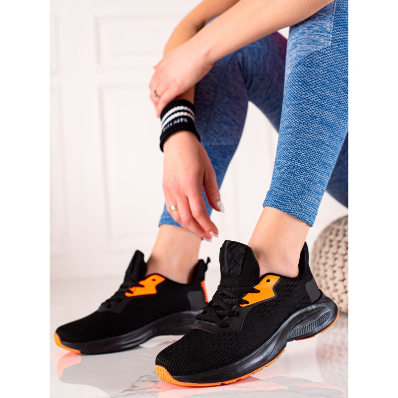 TRENDI Calçados Esportivos Amarrados preto amarelo 1