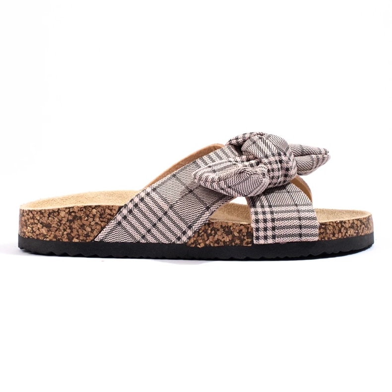 W. Potocki Chinelos casuais com laço bege 2