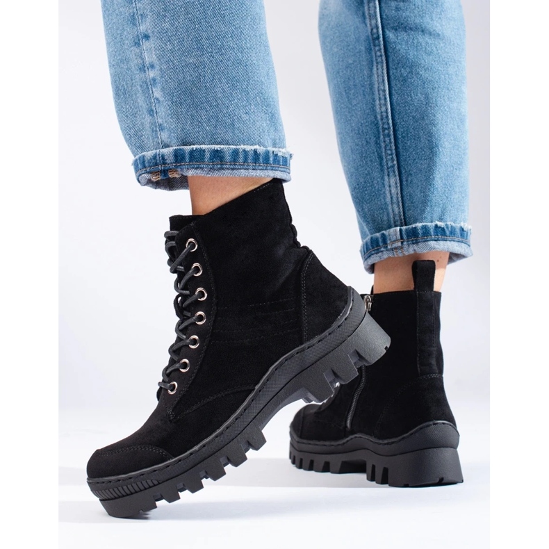 S. BARSKI Botas com cadarço por S.BARSKI preto 2 S. BARSKI Botas com cadarço por S.BARSKI preto 2
