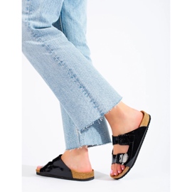 W. Potocki Pantufas Potocki envernizadas preto 2