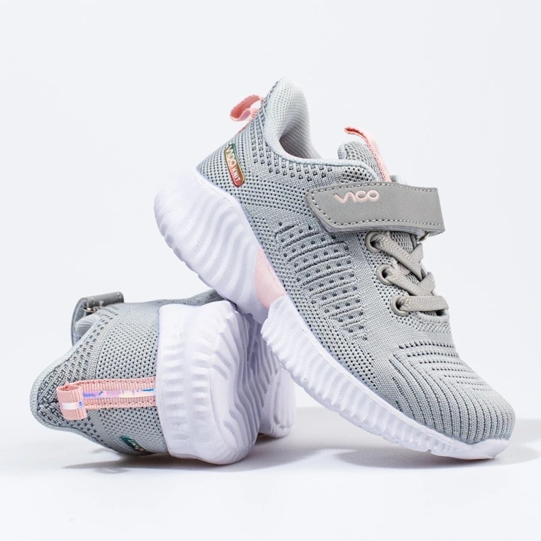 Tênis infantil vazado cinza claro Vico 1