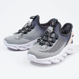 Calçado esportivo infantil Vico, material de duas cores cinza 2