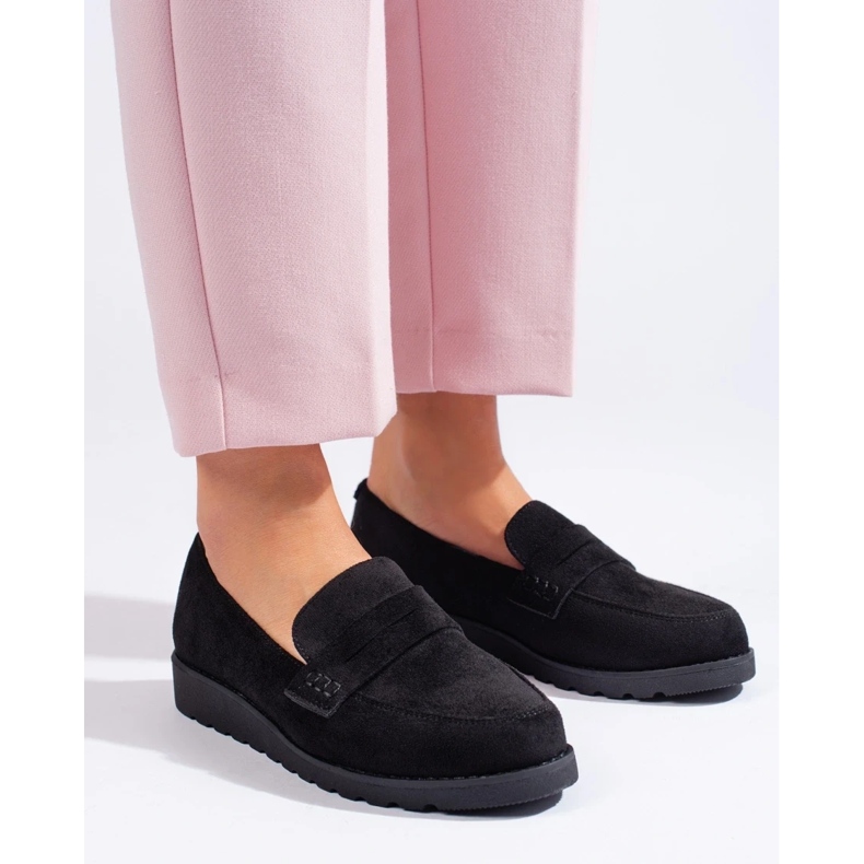 Sapatos clássicos de camurça preta preto 2