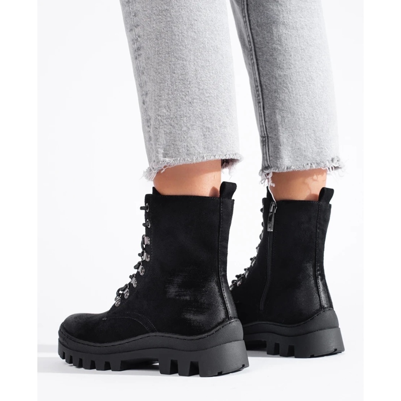 W. Potocki Workwear feminino de camurça preta Potocki preto 1