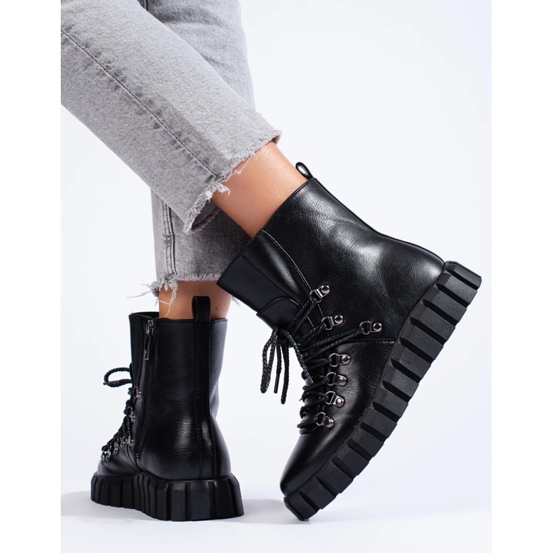 W. Potocki Botas isolantes pretas para mulher na plataforma Potocki preto 1