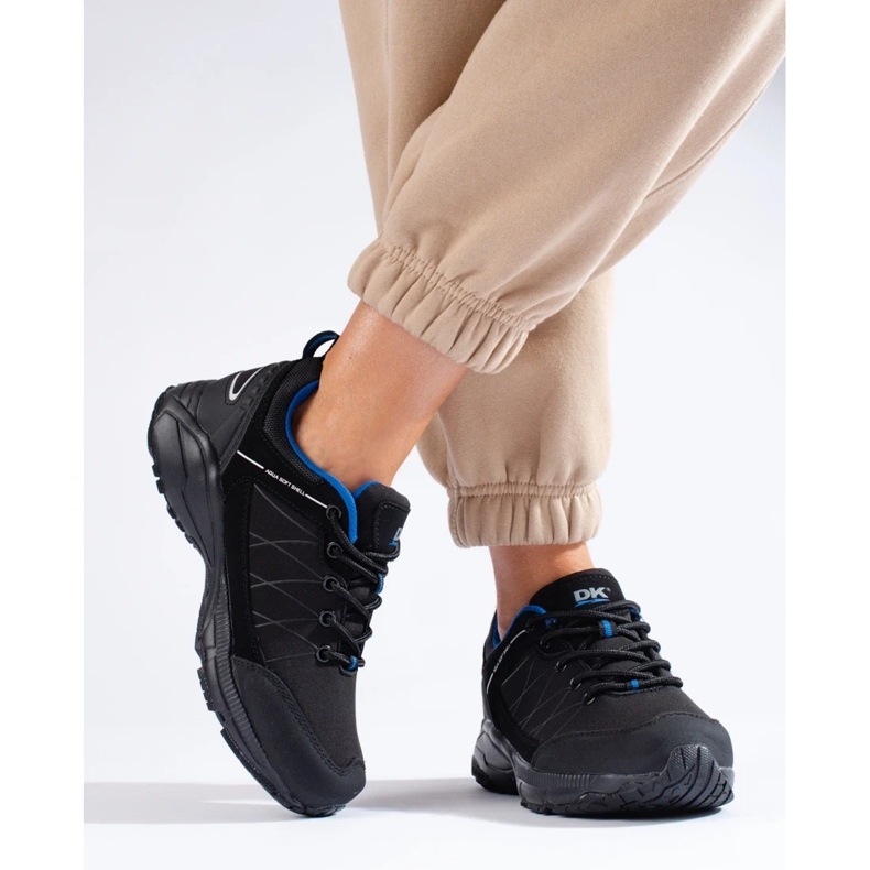 Tênis de trekking feminino DK impermeável, preto e azul 1