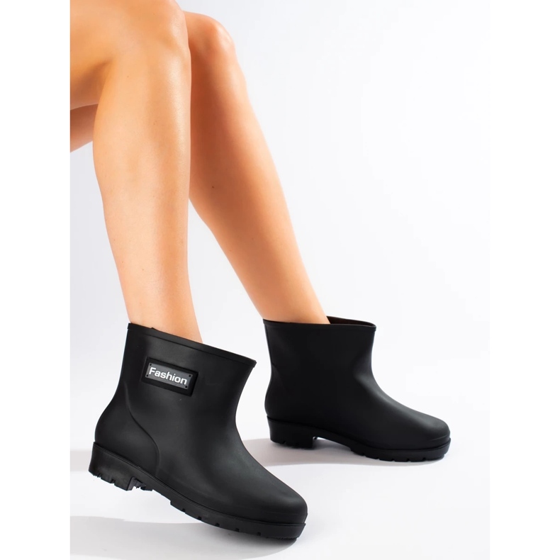 Botas Wellington pretas baixas femininas preto 1