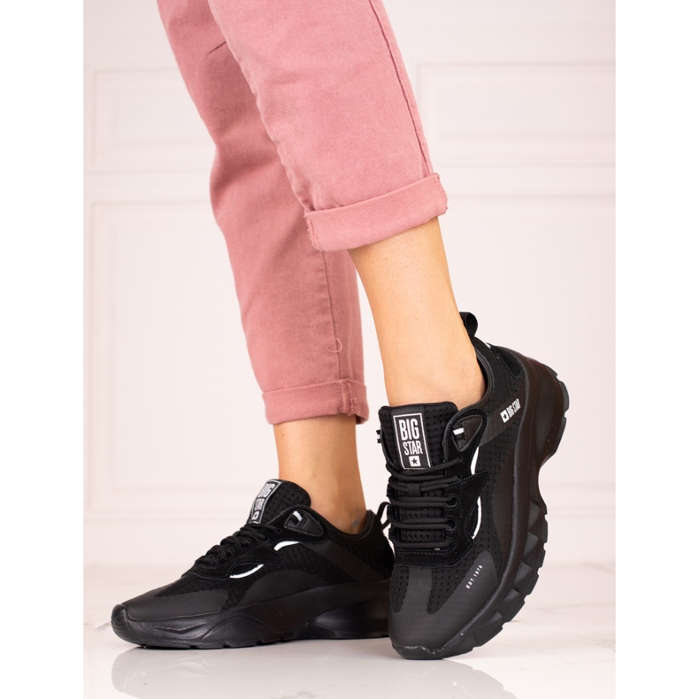 Tênis feminino Big Star KK274056 preto 2