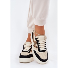 Sapatos esportivos femininos na plataforma estampa de leopardo preto 2