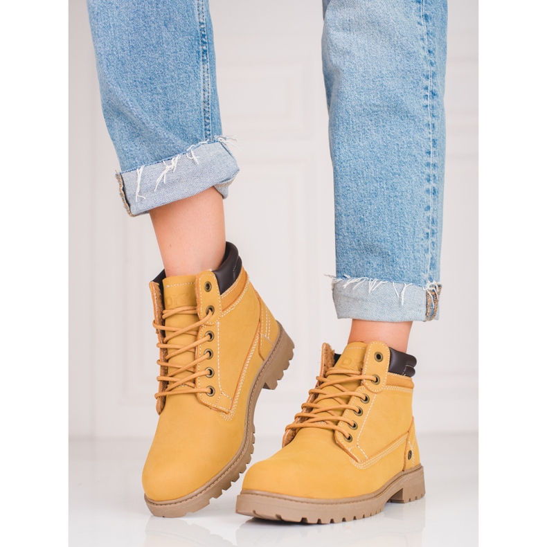 Botas de caminhada de pele de mulher DK castanho 2