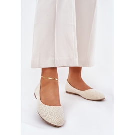 Bailarinas femininas planas com glitter dourado 2