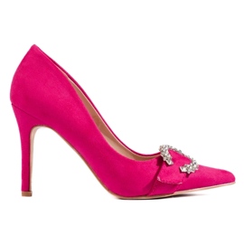 Sapatos femininos rosa com salto alto 1