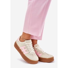 Tênis feminino com plataforma, bege 1 Tênis feminino com plataforma, bege 1