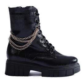 Botas pretas com correntes da Sokolski preto 2