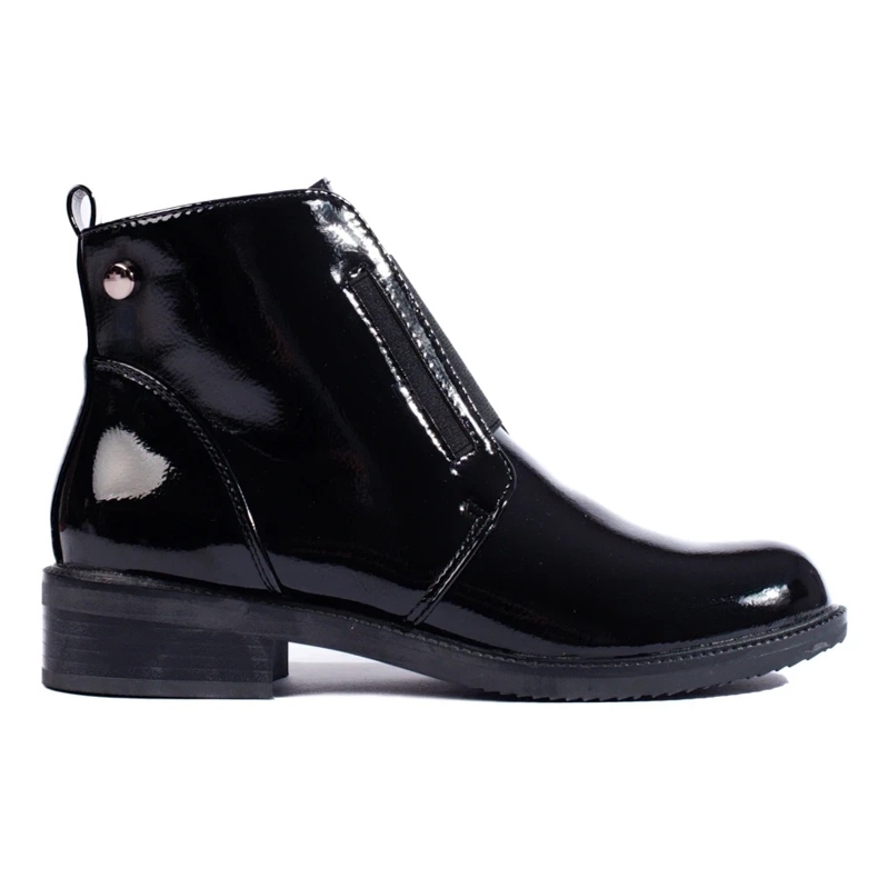 Botas femininas elegantes com saltos planos preto 2