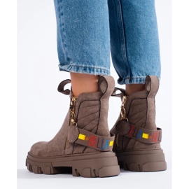 Botins plataforma femininos bege 1