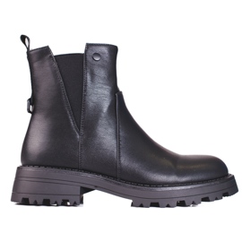 Botas Chelsea femininas pretas em couro ecológico preto 1
