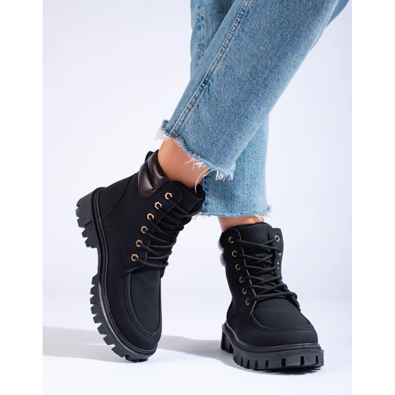 Botas femininas negras preto 1