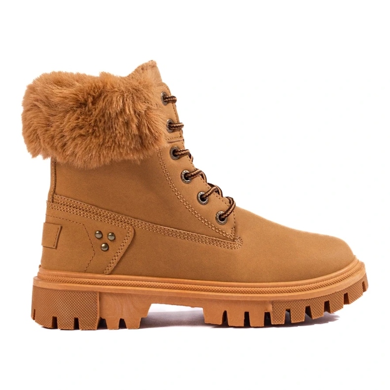 Botas femininas marrons com pele castanho 2