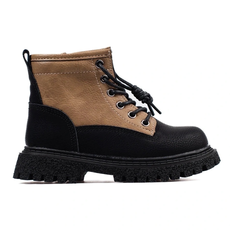 Botas de menina de duas cores preto 1