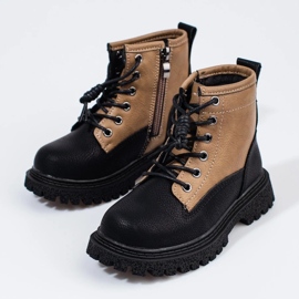 Botas de menina de duas cores preto 2